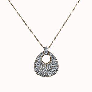Nadri Pendnant Necklace Gold Plated CZ Crystals Luxury Glam‎ Bling
